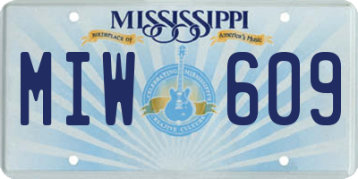 MS license plate MIW609