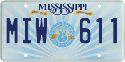 MS license plate MIW611