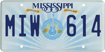 MS license plate MIW614