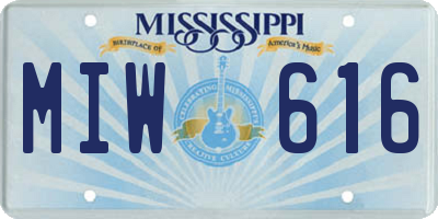 MS license plate MIW616