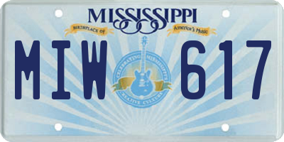 MS license plate MIW617