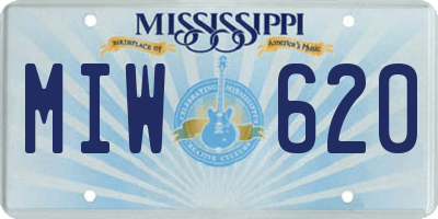 MS license plate MIW620