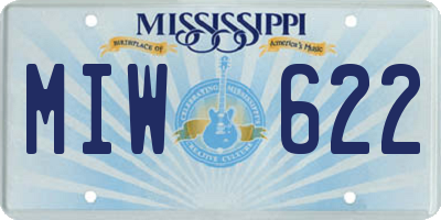 MS license plate MIW622