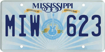 MS license plate MIW623