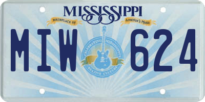 MS license plate MIW624