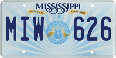 MS license plate MIW626