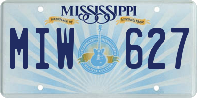 MS license plate MIW627