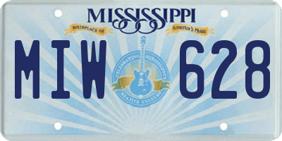 MS license plate MIW628