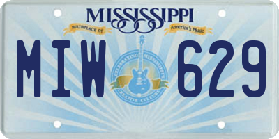 MS license plate MIW629