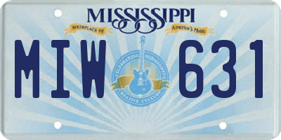 MS license plate MIW631