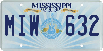 MS license plate MIW632