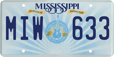 MS license plate MIW633
