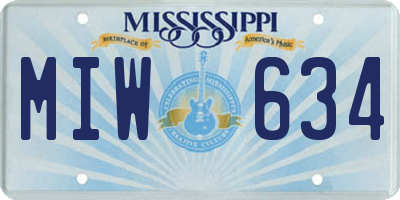 MS license plate MIW634