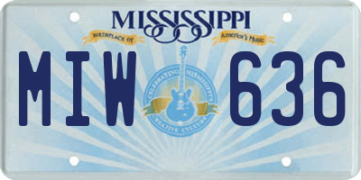 MS license plate MIW636