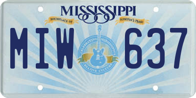 MS license plate MIW637