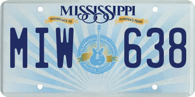 MS license plate MIW638