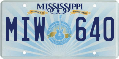 MS license plate MIW640