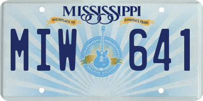 MS license plate MIW641