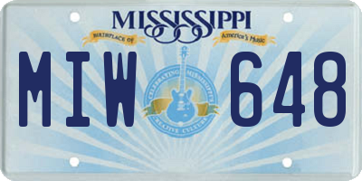 MS license plate MIW648
