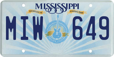 MS license plate MIW649