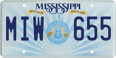 MS license plate MIW655