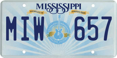 MS license plate MIW657