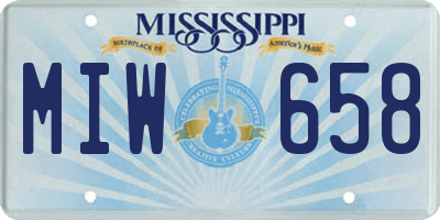 MS license plate MIW658