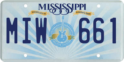 MS license plate MIW661