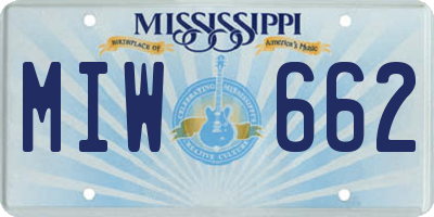 MS license plate MIW662