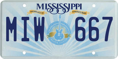 MS license plate MIW667