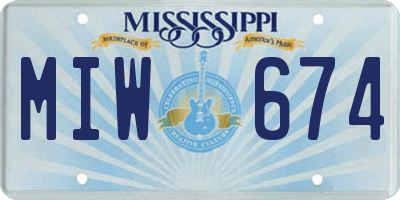 MS license plate MIW674