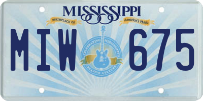 MS license plate MIW675