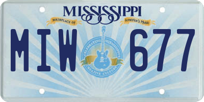 MS license plate MIW677