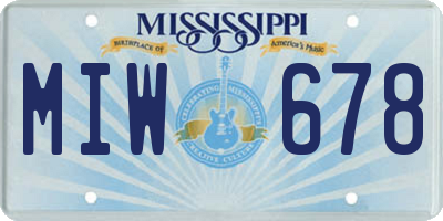 MS license plate MIW678