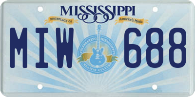 MS license plate MIW688