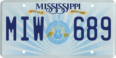 MS license plate MIW689