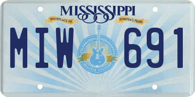 MS license plate MIW691