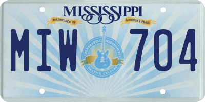 MS license plate MIW704