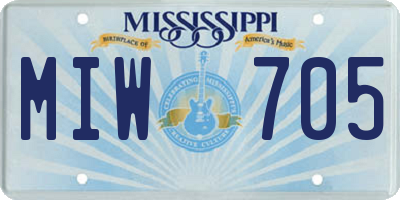 MS license plate MIW705