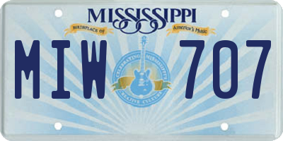MS license plate MIW707
