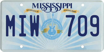 MS license plate MIW709
