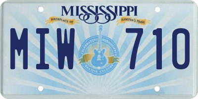 MS license plate MIW710