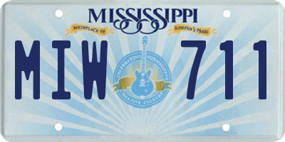 MS license plate MIW711