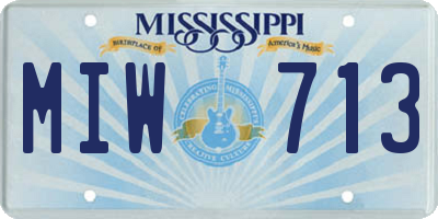 MS license plate MIW713