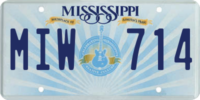 MS license plate MIW714