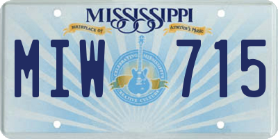 MS license plate MIW715