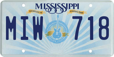 MS license plate MIW718