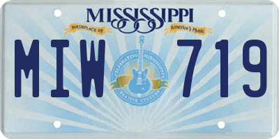 MS license plate MIW719