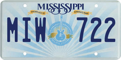MS license plate MIW722