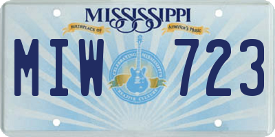 MS license plate MIW723
